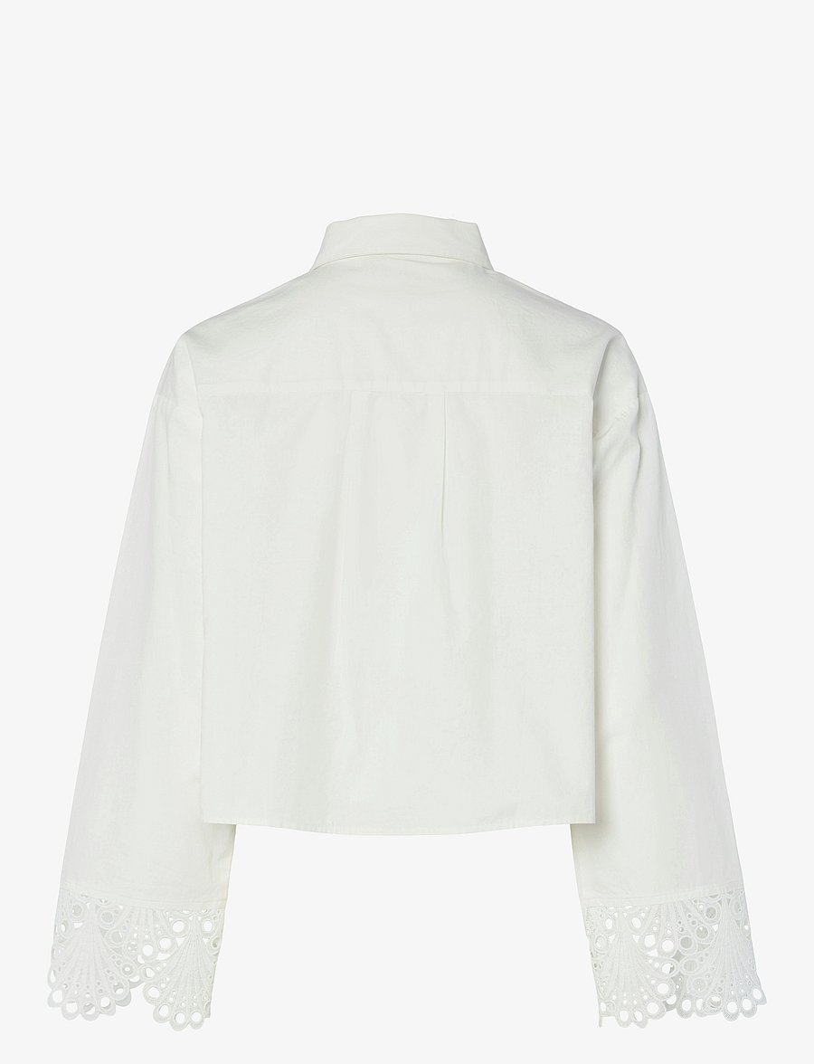 YAS - YASTRINITY LS SHORT SHIRT S. - långärmade skjortor - star white - 2