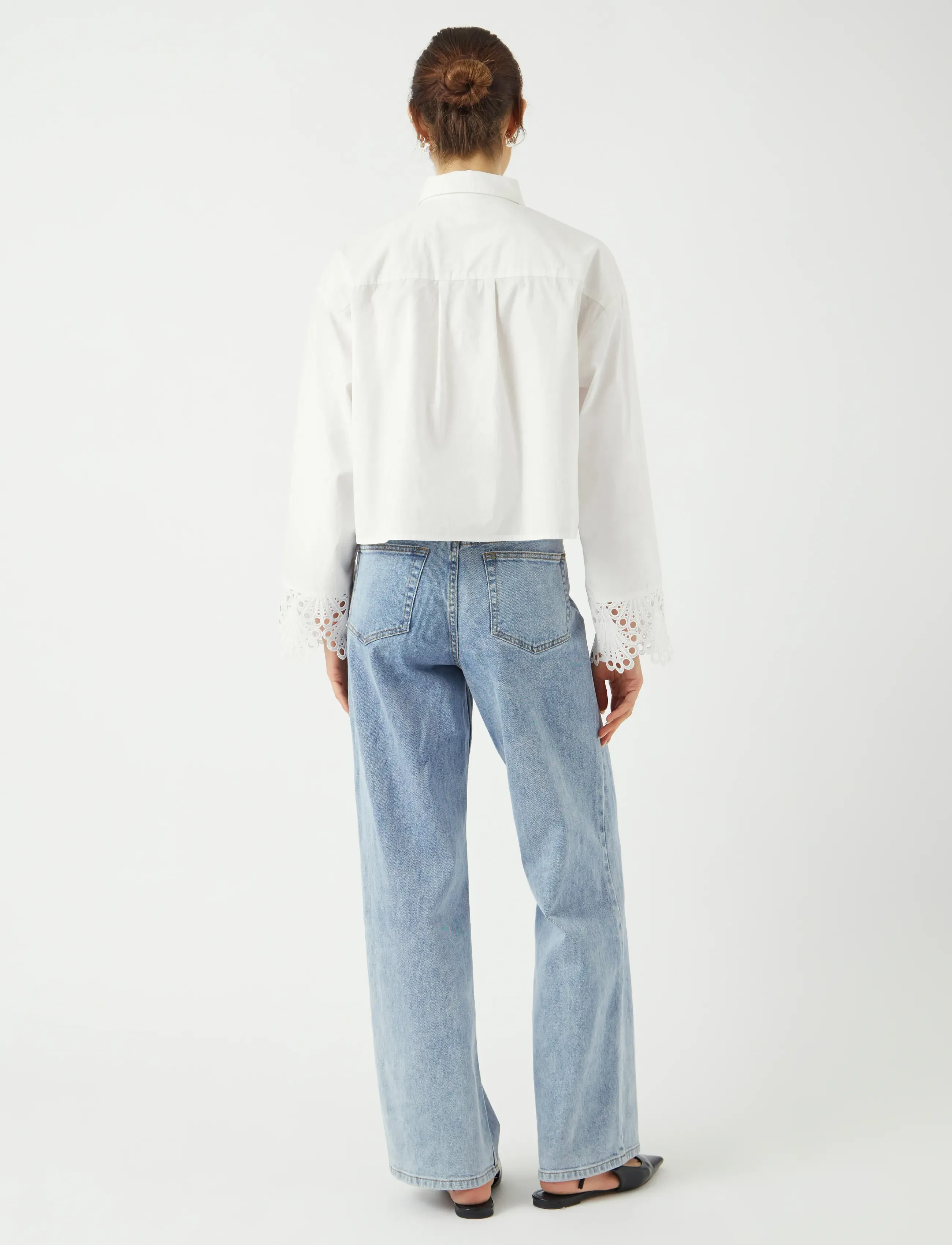 YAS - YASTRINITY LS SHORT SHIRT S. - långärmade skjortor - star white - 3