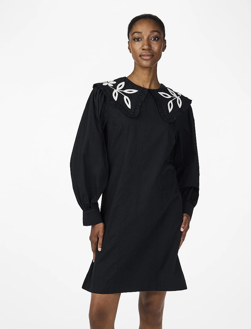 YAS - YASBOHEMA 7/8 DRESS - D2D - shirt dresses - black - 0
