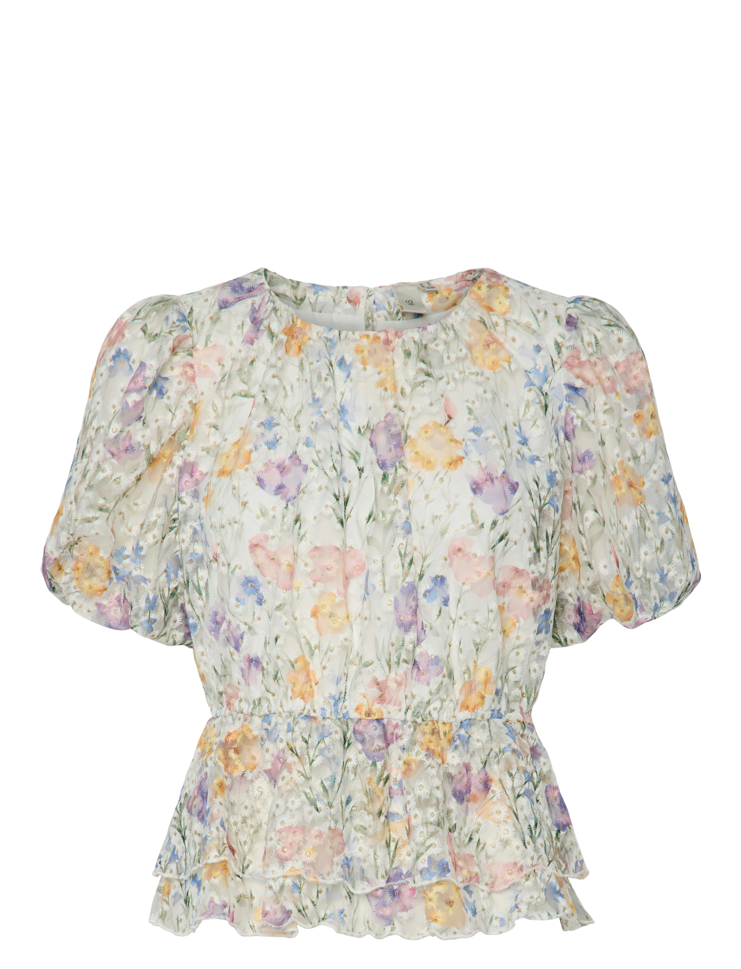 YAS YASLEANNA SS TOP S. - SHOW - YAS - STAR WHITE / cream