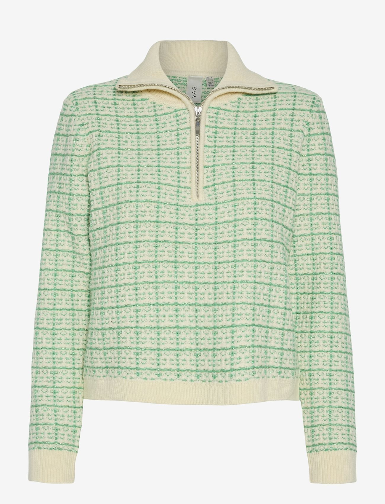 YAS - YASLIVIANA LS KNIT ZIP PULLOVER - peysur - bright green - 1