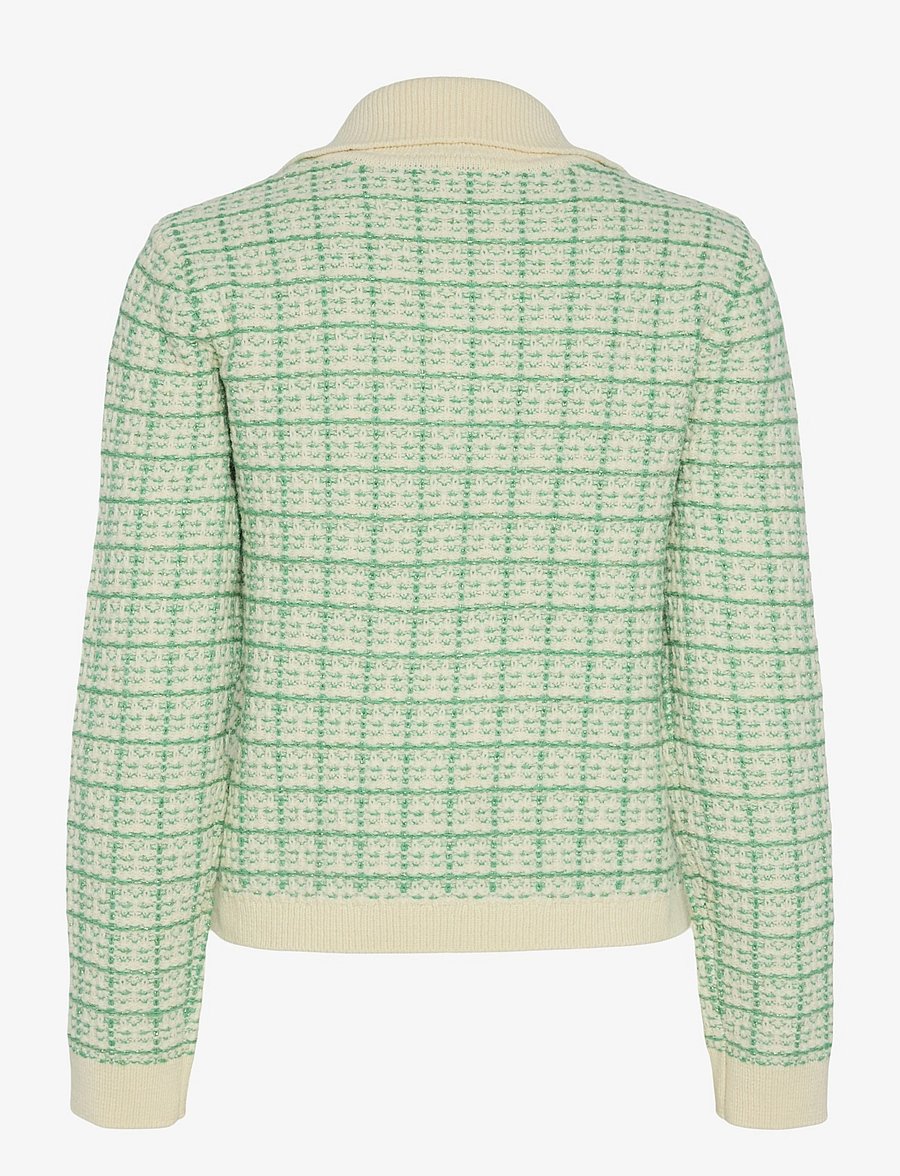 YAS - YASLIVIANA LS KNIT ZIP PULLOVER - striktrøjer - bright green - 2