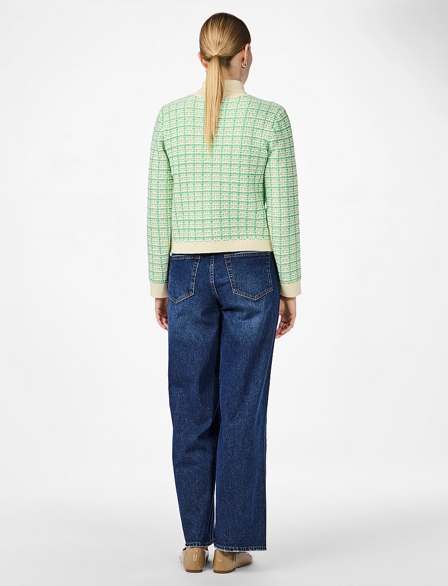 YAS - YASLIVIANA LS KNIT ZIP PULLOVER - striktrøjer - bright green - 3