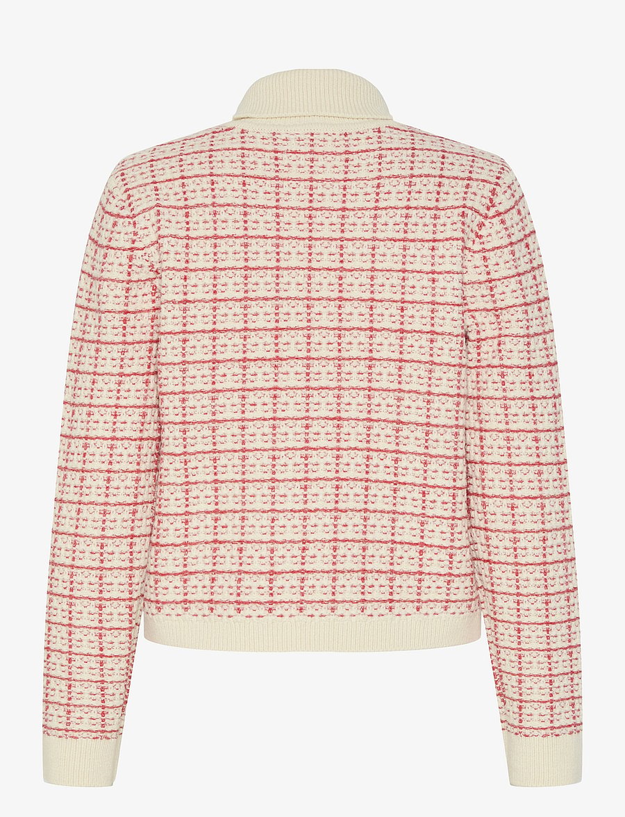 YAS - YASLIVIANA LS KNIT ZIP PULLOVER - pullover - hibiscus - 2