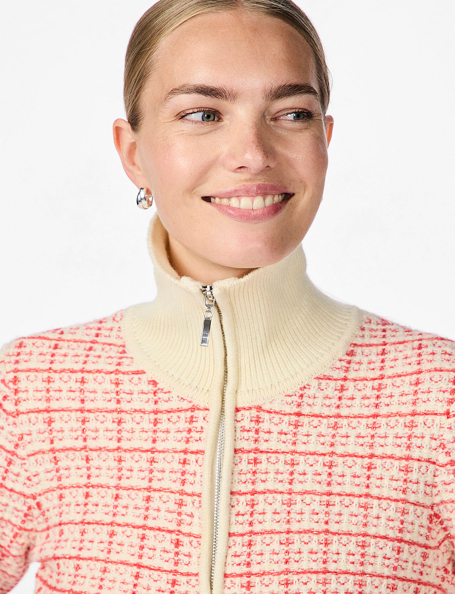 YAS - YASLIVIANA LS KNIT ZIP PULLOVER - pullover - hibiscus - 5