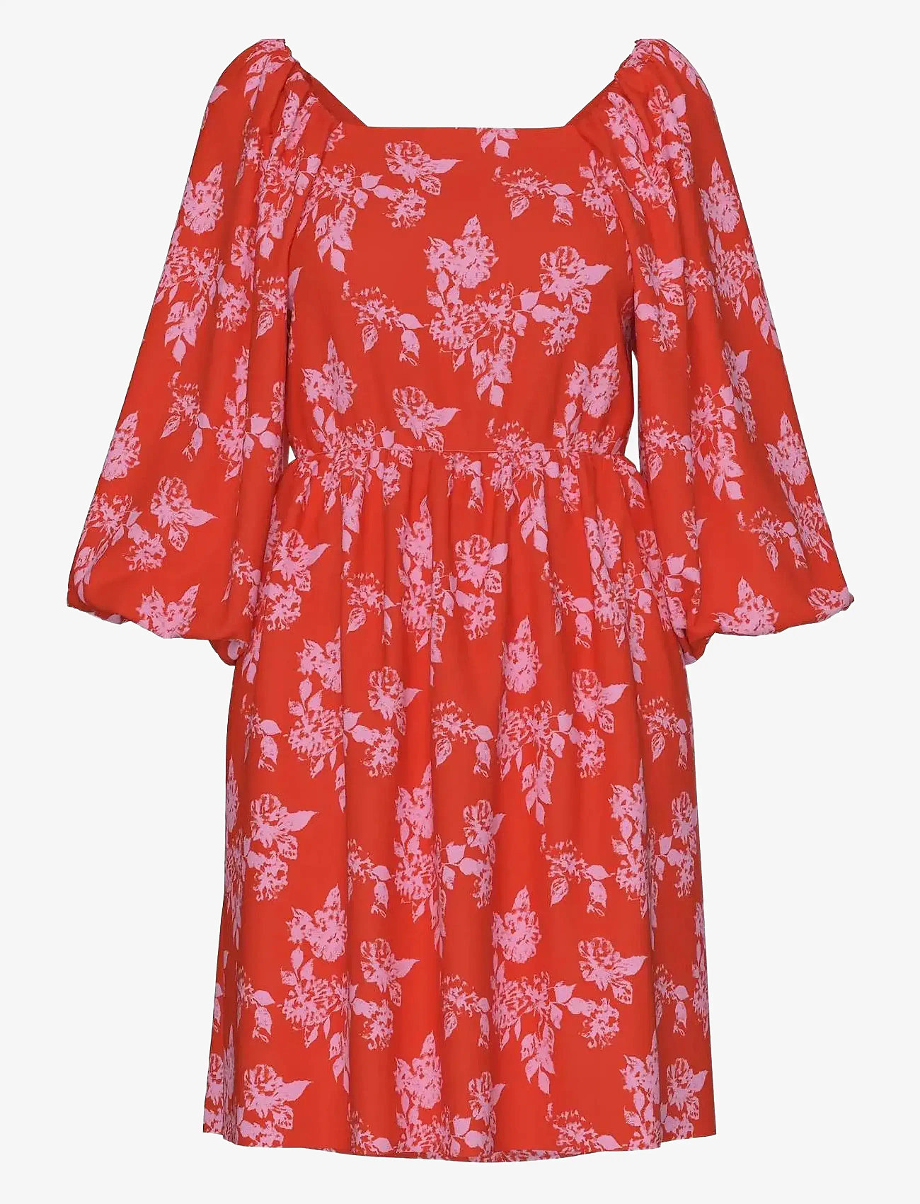 YAS - YASBILLIE 3/4 BOW MINI DRESS - sommerkjoler - spicy orange - 0