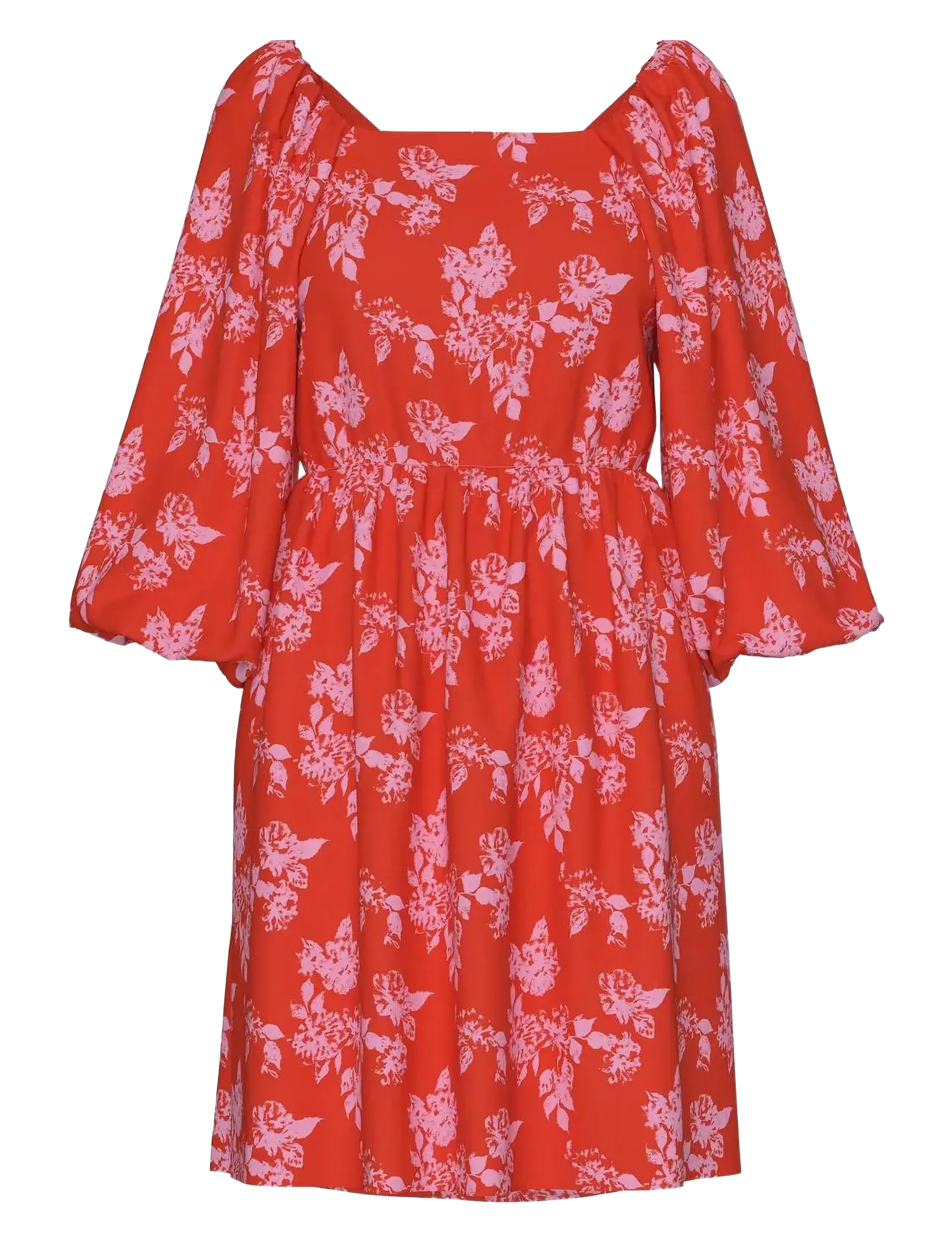 YAS YASBILLIE 3/4 BOW MINI DRESS - Kjoler - SPICY ORANGE / red