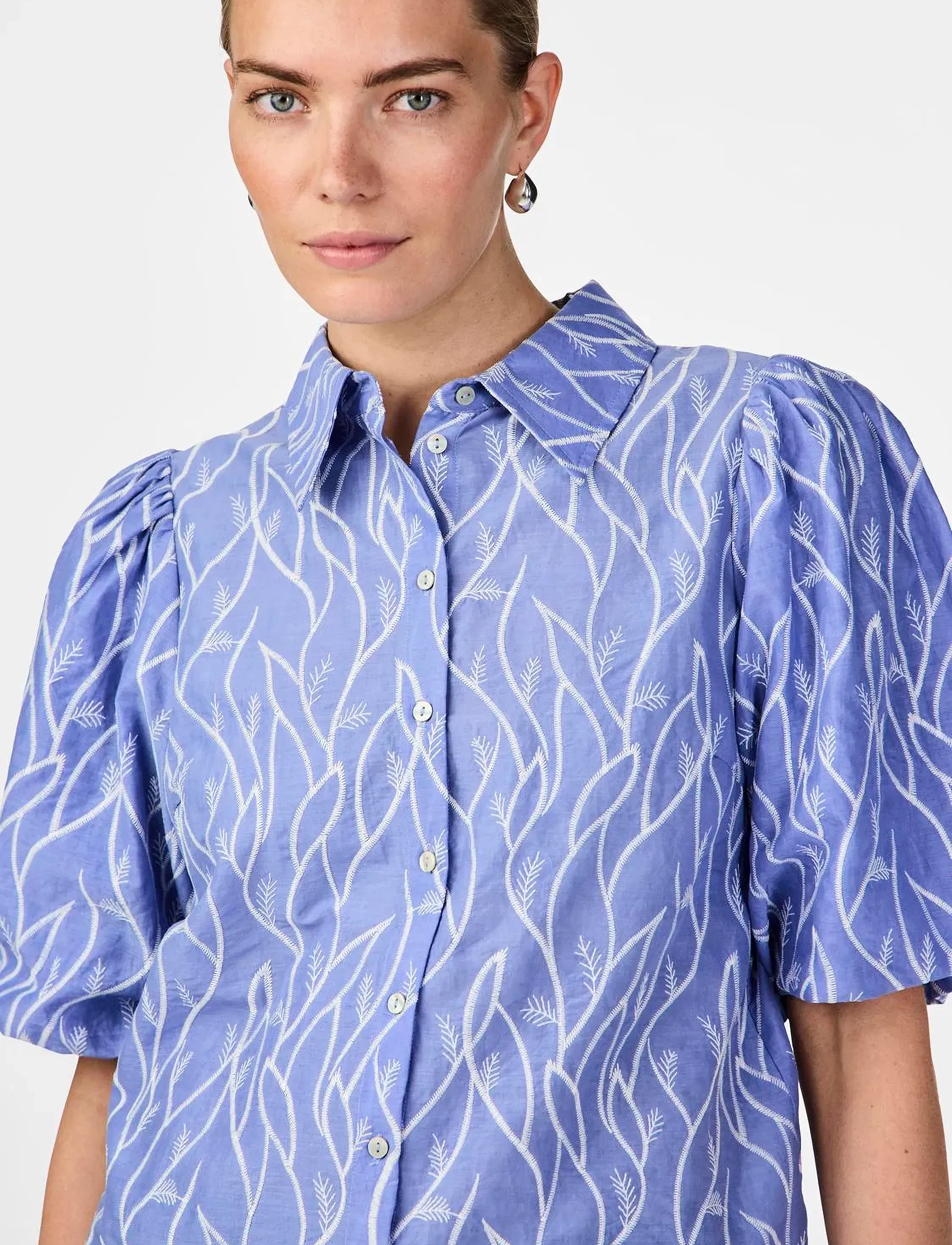 YAS - YASMILIA 2/4 SHIRT - D2D - kortærmede skjorter - blue heron - 5