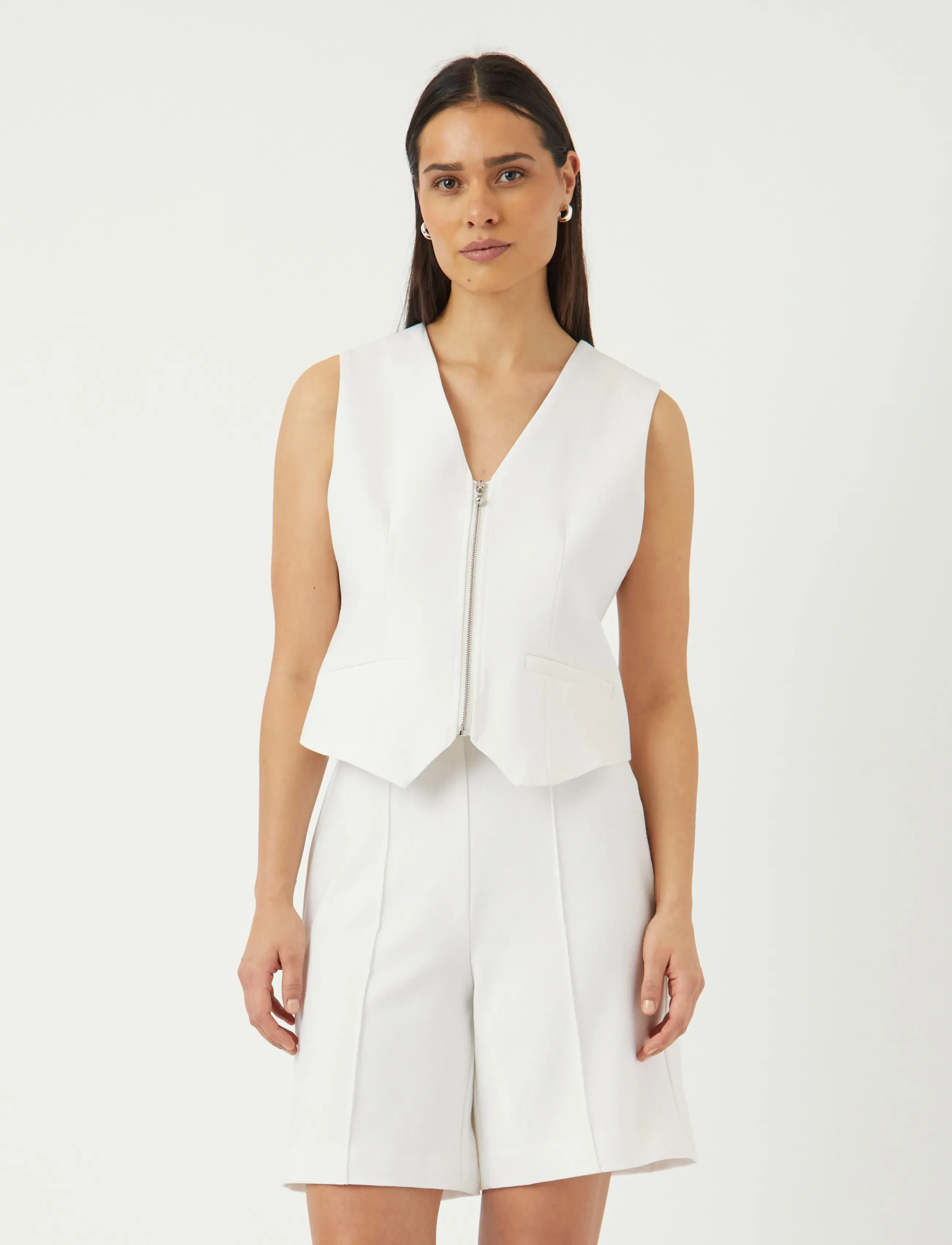 YAS ilea Waistcoat, 40, Blazer, Weiß - Sleeveless Frauen
