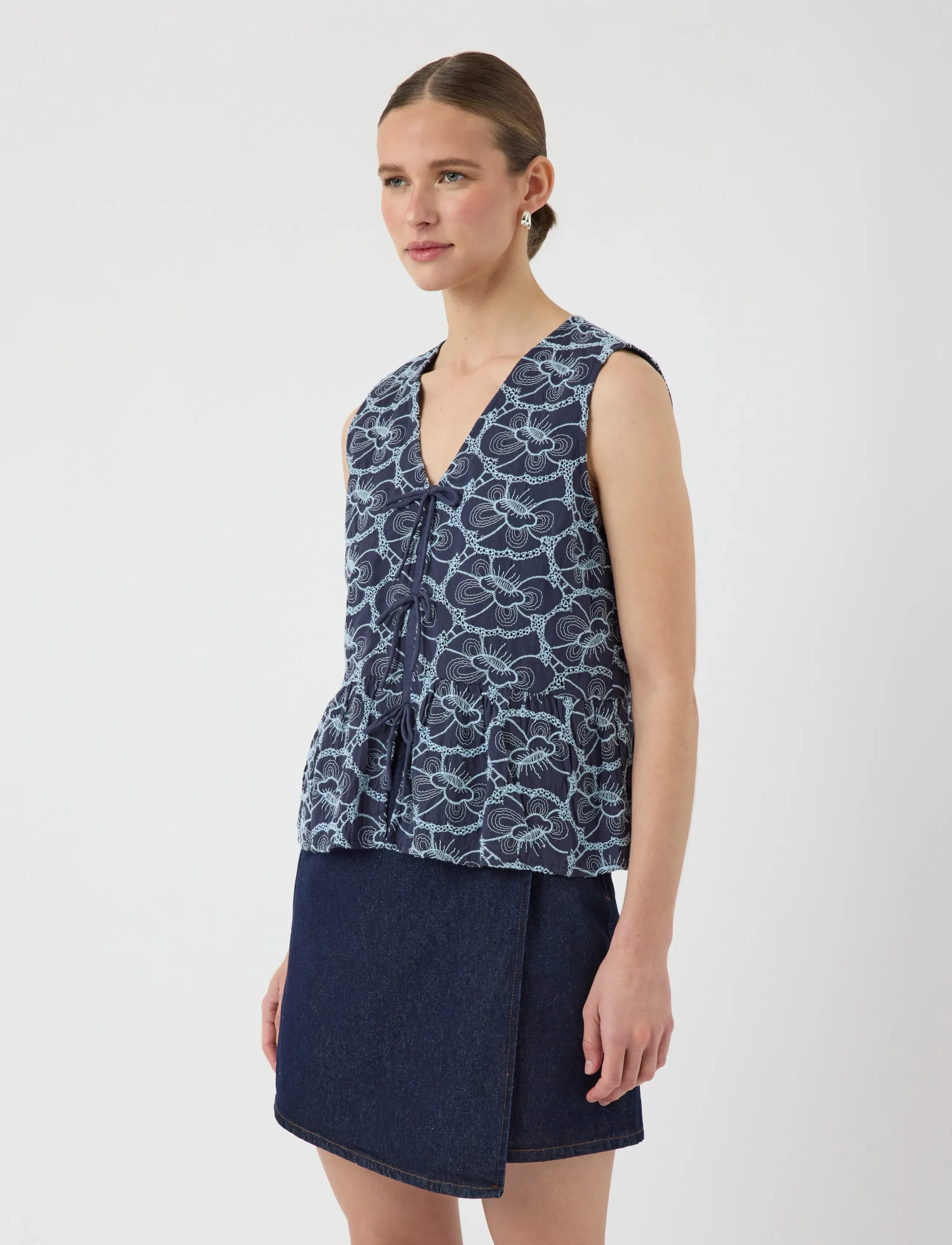 YAS - YASIREKA SL TIE TOP S. - blouses zonder mouwen - blueberry - 0