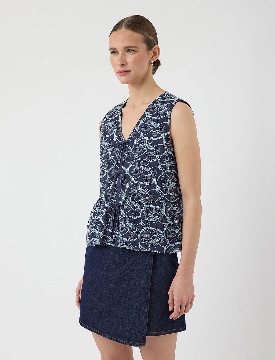 YAS - YASIREKA SL TIE TOP S. - Ärmellose blusen - blueberry - 0