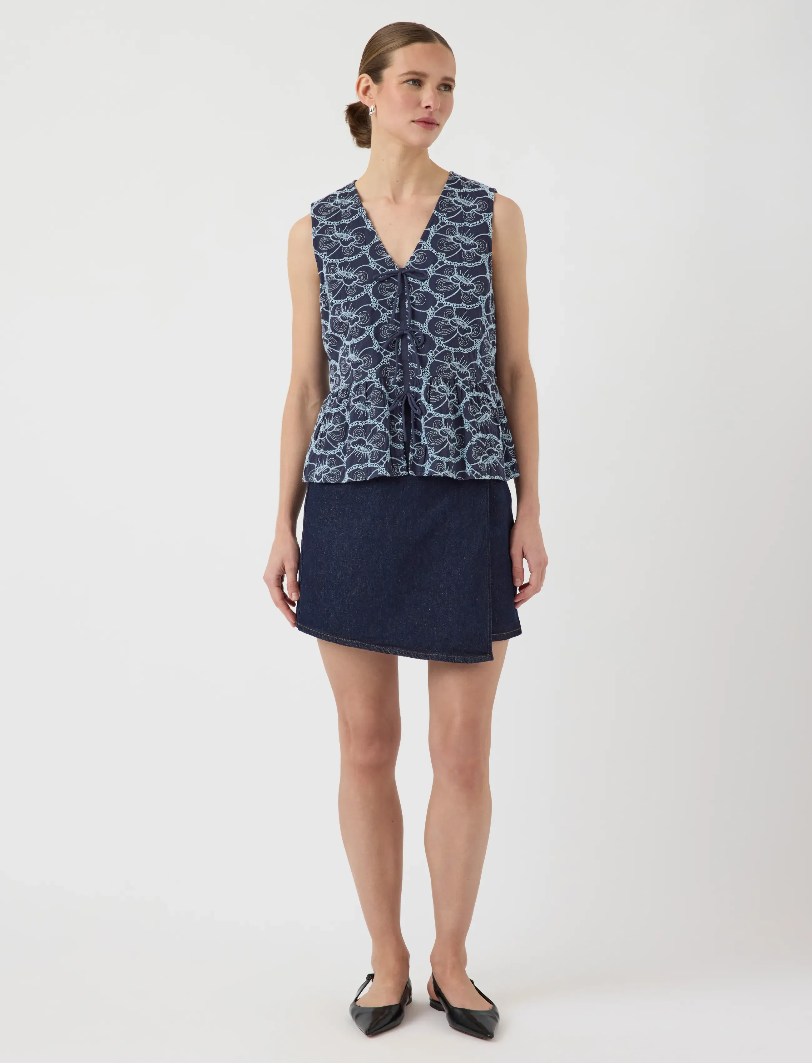 YAS - YASIREKA SL TIE TOP S. - blouses sans manches - blueberry - 4
