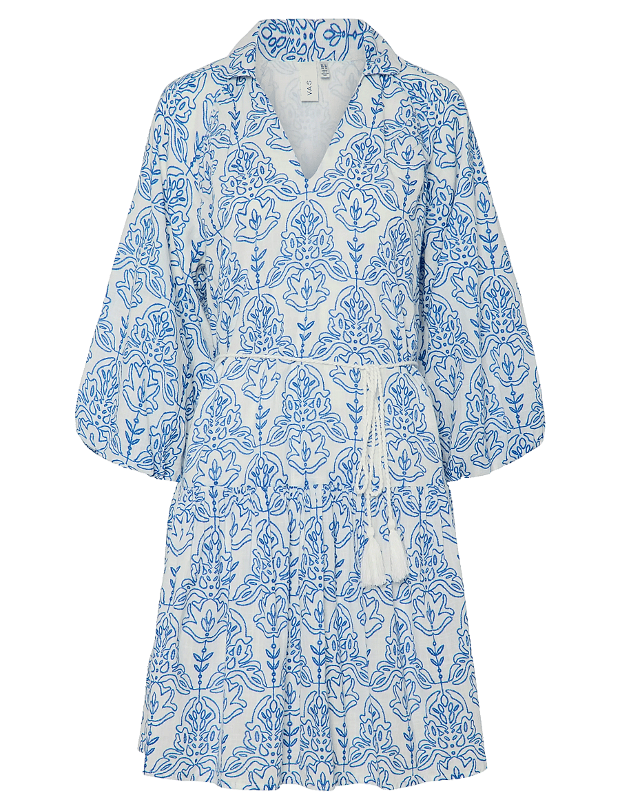 YAS - YASCINNI 3/4 DRESS S. - summer dresses - star white - 1