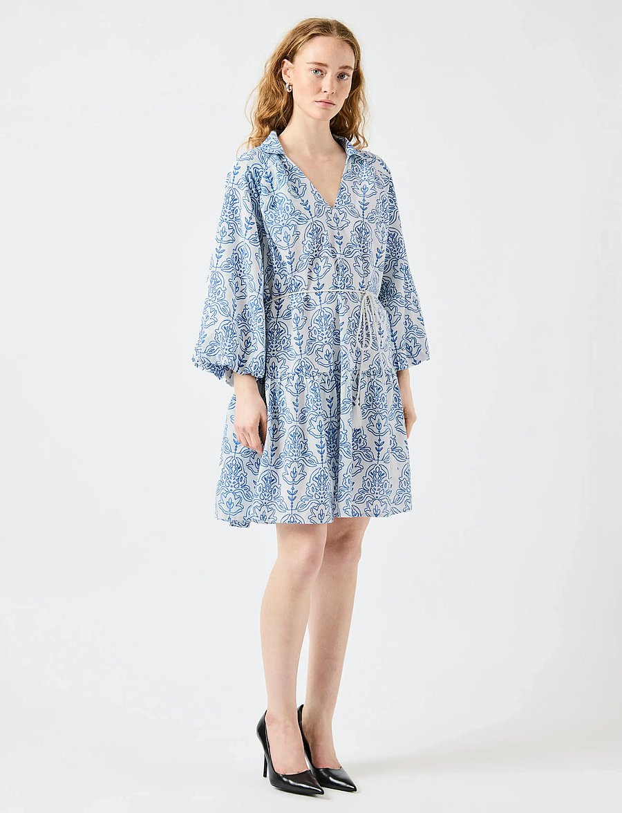 YAS - YASCINNI 3/4 DRESS S. - summer dresses - star white - 4