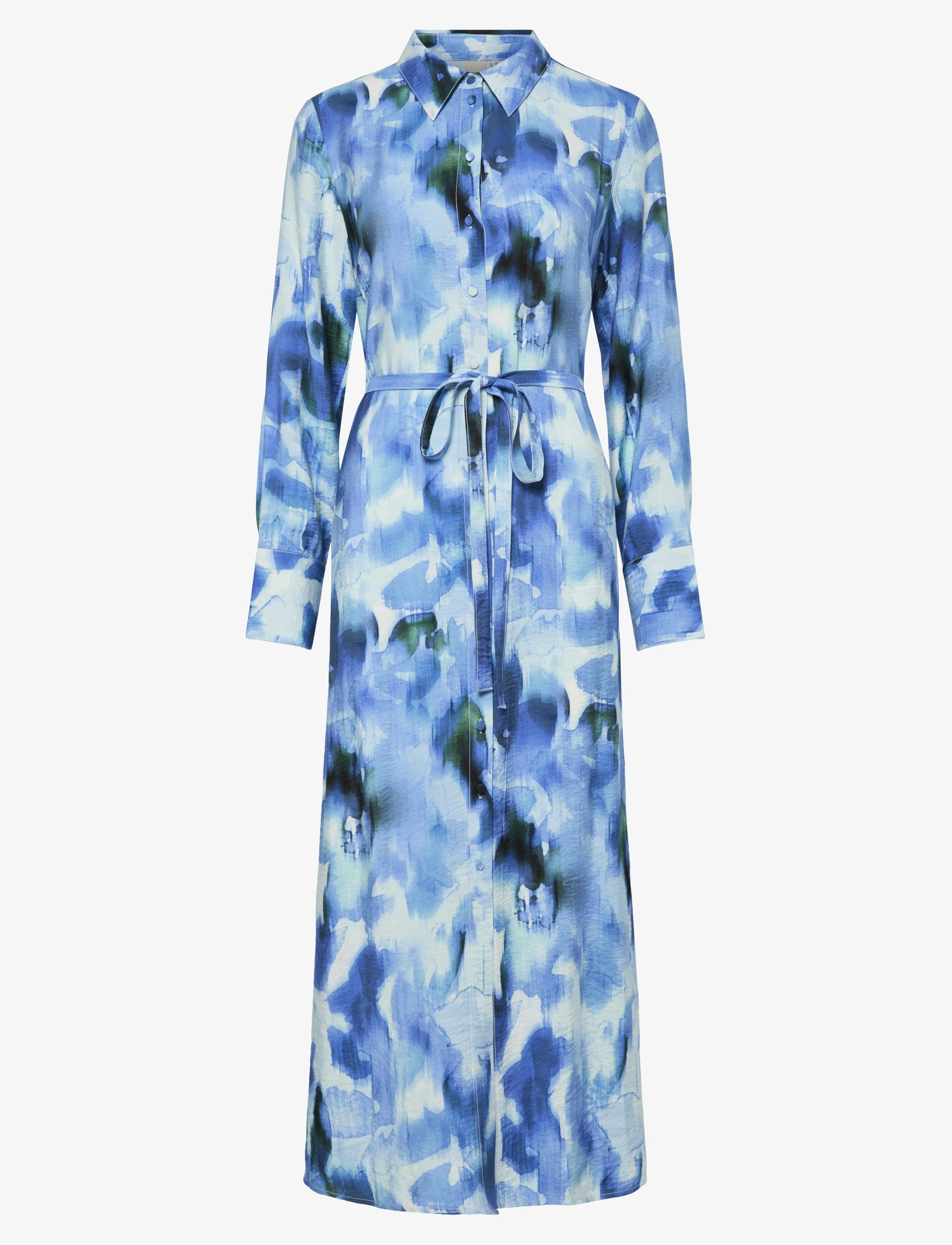 YASMILLO LS LONG SHIRT DRESS S. - STAR WHITE