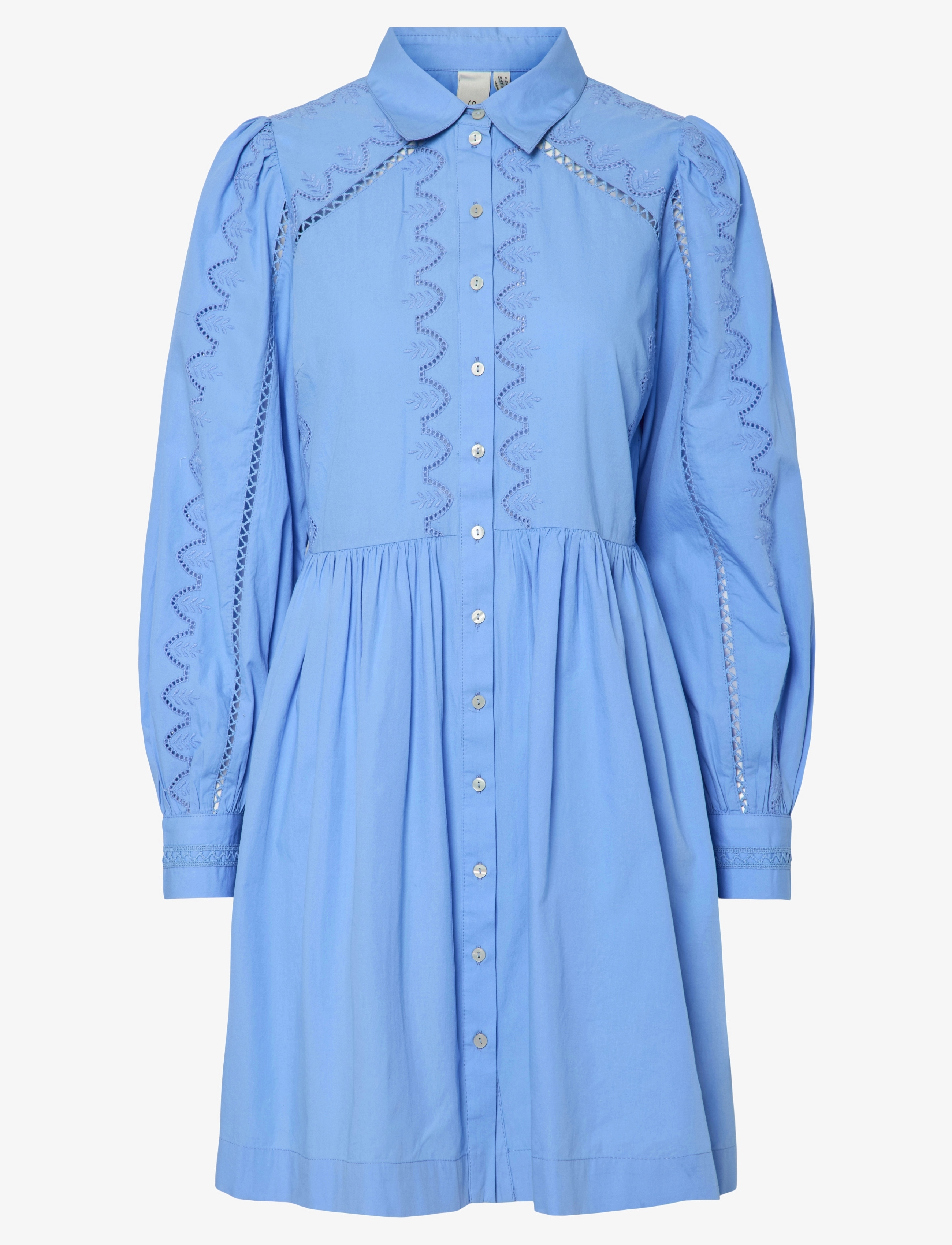 YAS kenira Ls Shirt Dress S., 38, Dresses, Blau - Short Dress, Frauen