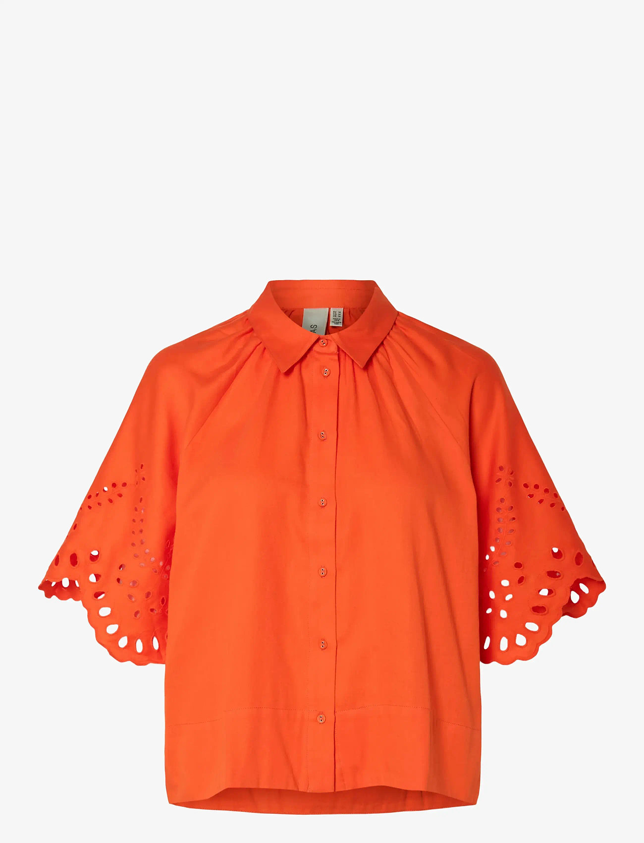 YAS - YASELVA 2/4 SHIRT S. - short-sleeved shirts - cherry tomato - 0