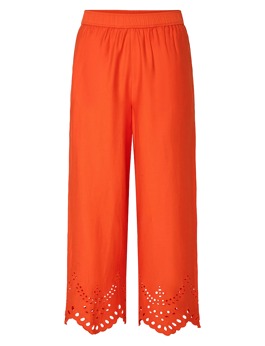 YAS - YASELVA HW ANKLE PANT S. - straight leg trousers - cherry tomato - 0