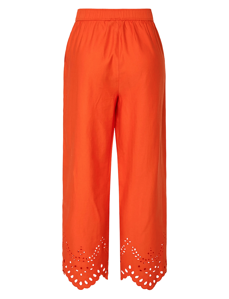 YAS - YASELVA HW ANKLE PANT S. - straight leg trousers - cherry tomato - 1