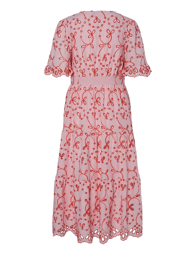 YAS - YASKANIKKA 2/4 CONTRAST MIDI DRESS S. - sommarklänningar - coral blush - 1