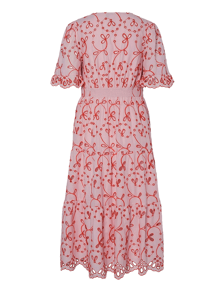 YAS - YASKANIKKA 2/4 CONTRAST MIDI DRESS S. - sommarklänningar - coral blush - 2