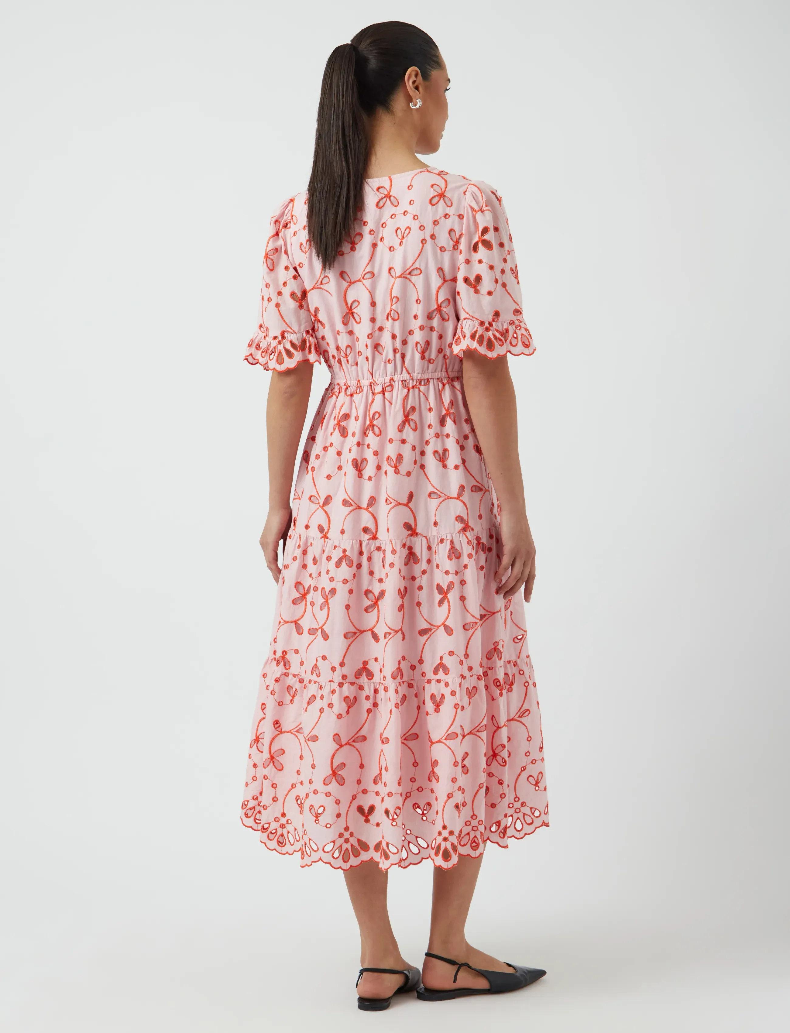 YAS - YASKANIKKA 2/4 CONTRAST MIDI DRESS S. - sommarklänningar - coral blush - 3