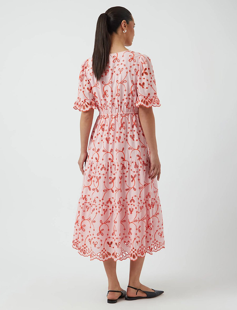 YAS - YASKANIKKA 2/4 CONTRAST MIDI DRESS S. - sommarklänningar - coral blush - 3