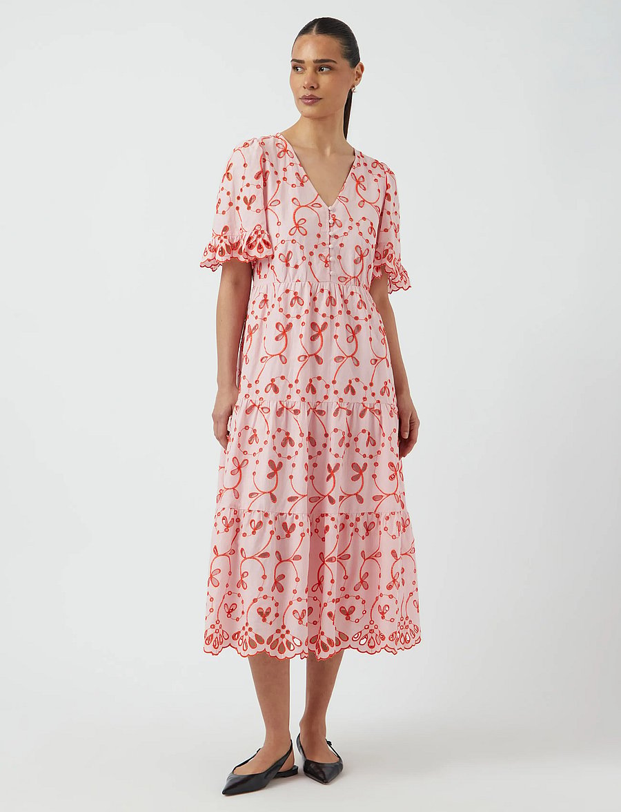 YAS - YASKANIKKA 2/4 CONTRAST MIDI DRESS S. - sommarklänningar - coral blush - 4