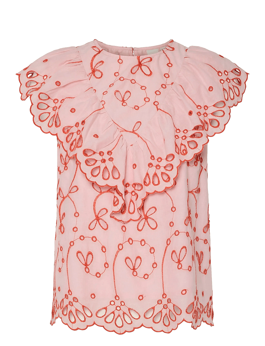 YAS - YASKANIKKA SL CONTRAST TOP S. - sleeveless blouses - coral blush - 1