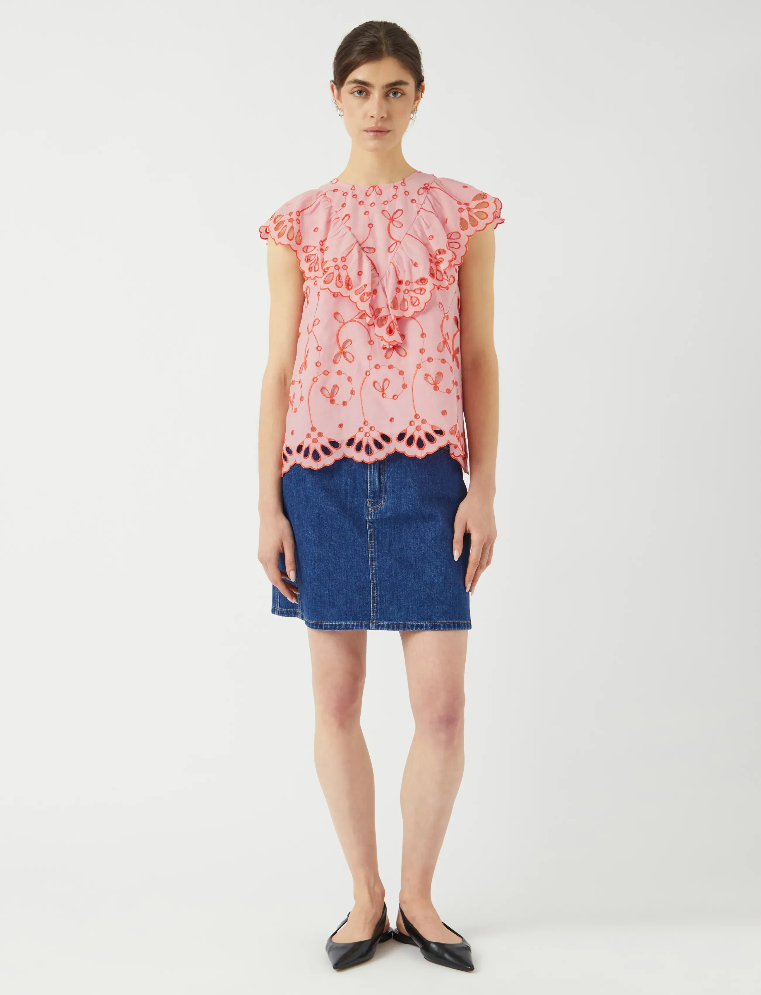 YAS - YASKANIKKA SL CONTRAST TOP S. - sleeveless blouses - coral blush - 4