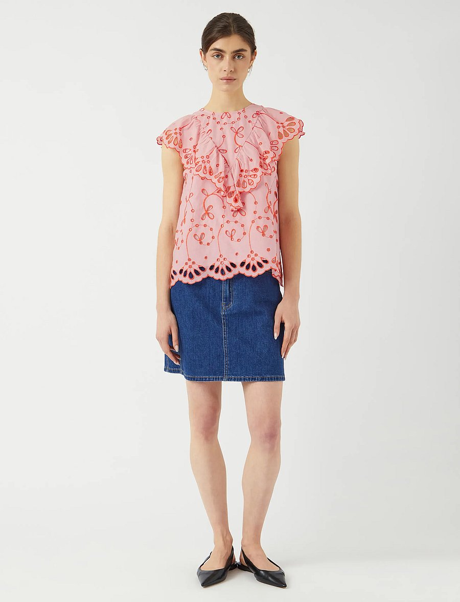 YAS - YASKANIKKA SL CONTRAST TOP S. - sleeveless blouses - coral blush - 4