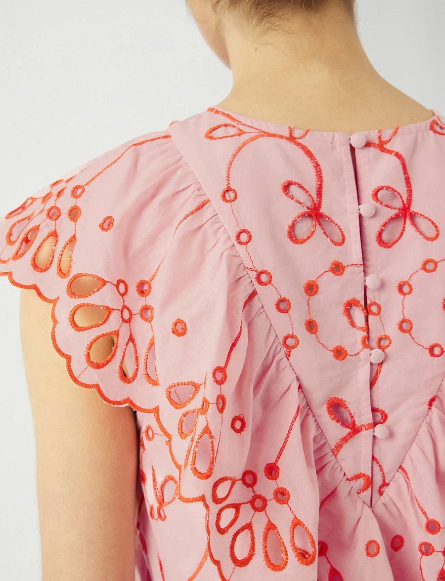 YAS - YASKANIKKA SL CONTRAST TOP S. - sleeveless blouses - coral blush - 5