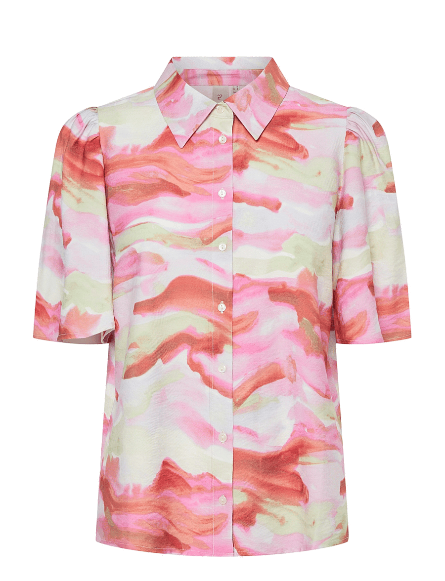 YAS - YASAROLA 2/4 SHIRT S. - kurzärmlige hemden - dianthus - 0