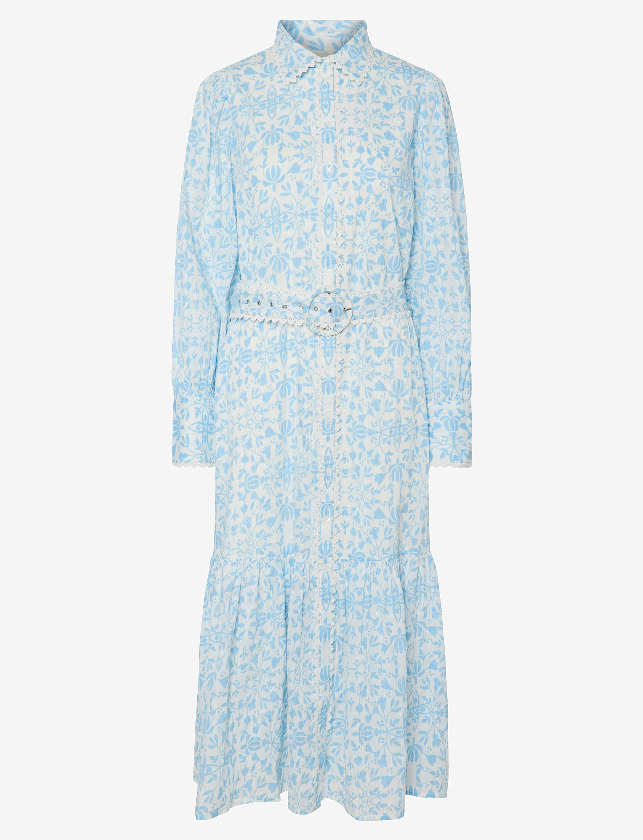 YAS - YASVIPS LS LONG SHIRT DRESS S. - särkkleidid - clear sky - 0