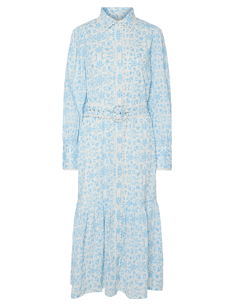 YAS - YASVIPS LS LONG SHIRT DRESS S. - särkkleidid - clear sky - 0