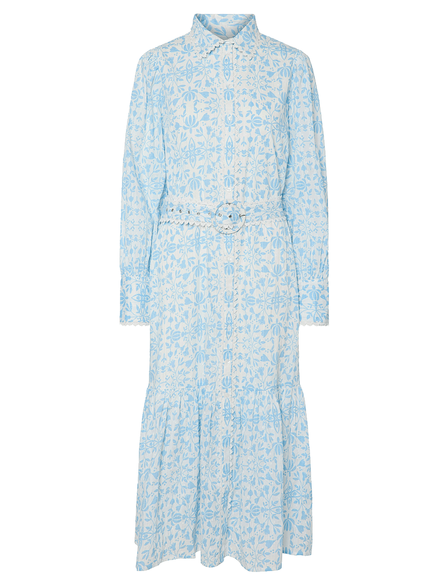 YAS - YASVIPS LS LONG SHIRT DRESS S. - skjortekjoler - clear sky - 1