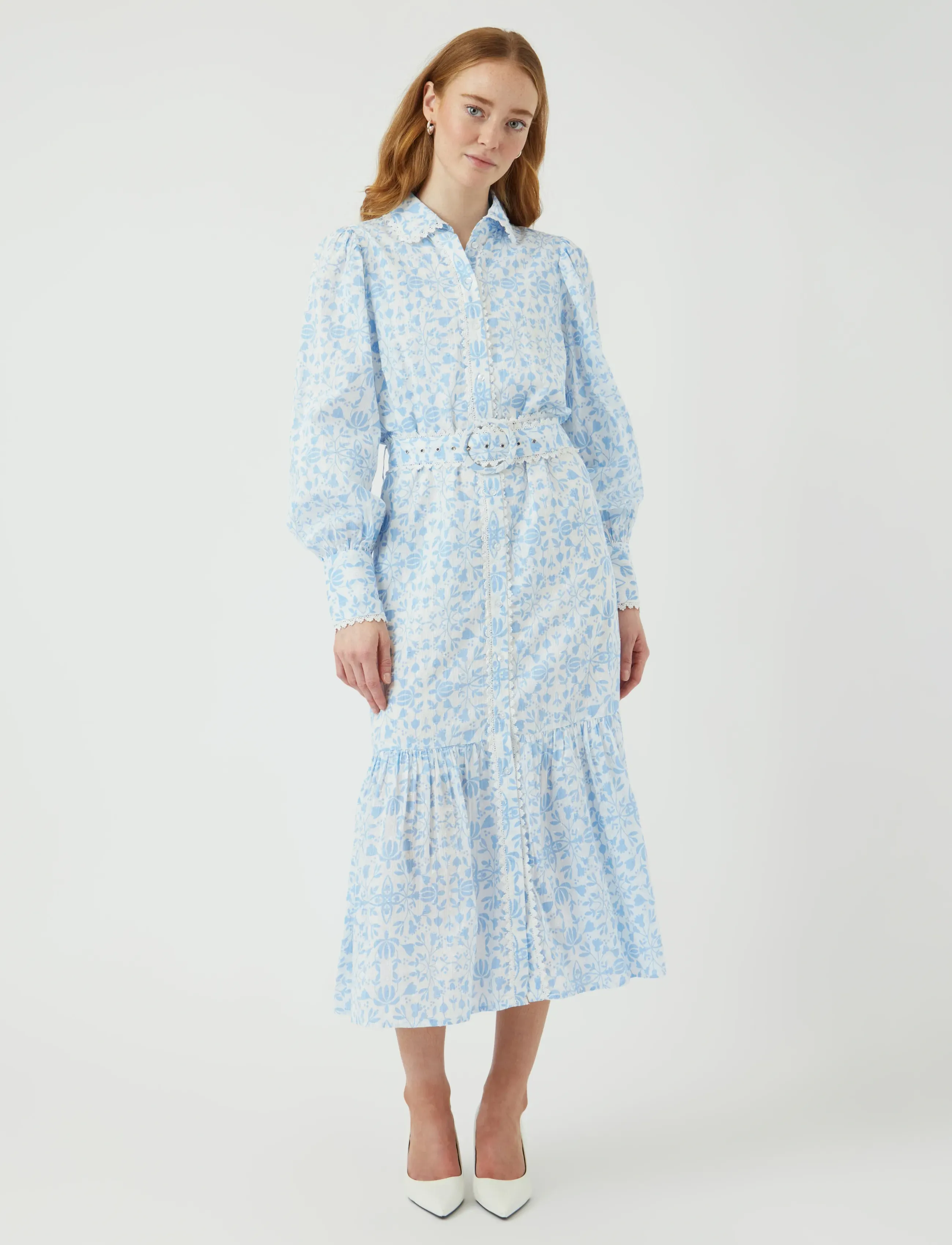 YAS - YASVIPS LS LONG SHIRT DRESS S. - skjortekjoler - clear sky - 4