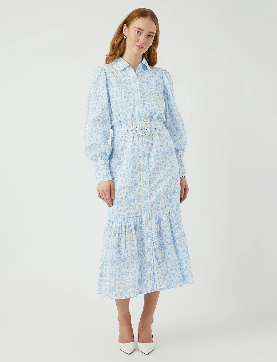 YAS - YASVIPS LS LONG SHIRT DRESS S. - skjortekjoler - clear sky - 4