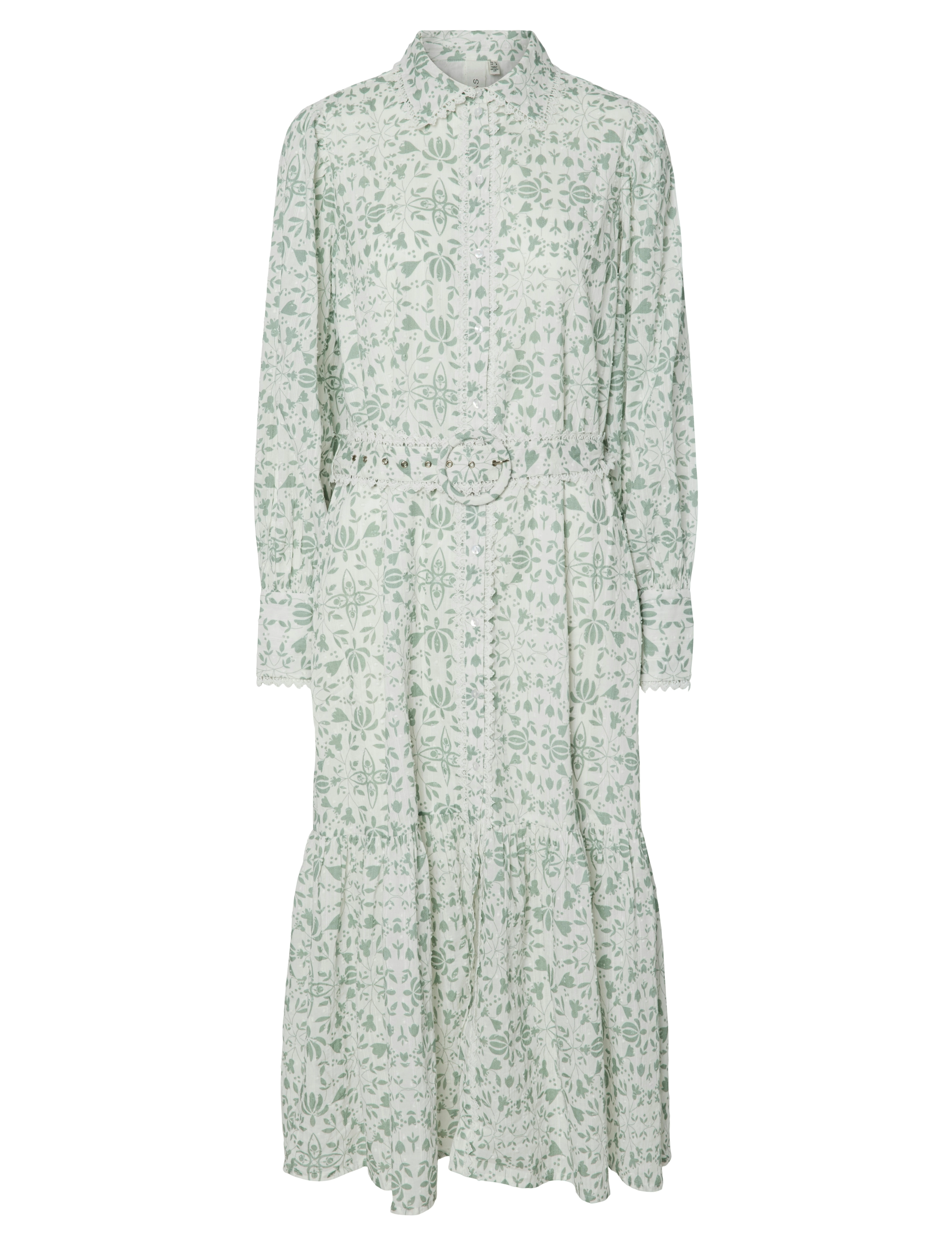 YAS vips Ls Long Shirt Dress S., 34, Dresses, Grün - Knee-length & Midi, Frauen