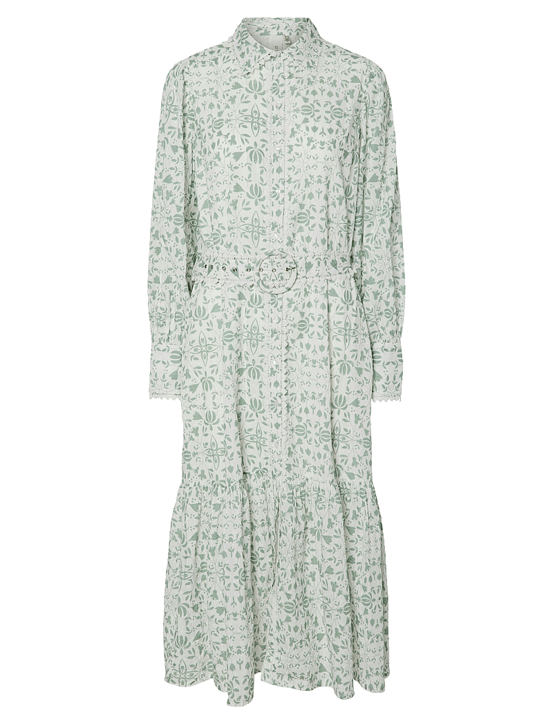 YAS - YASVIPS LS LONG SHIRT DRESS S. - shirt dresses - iceberg green - 0