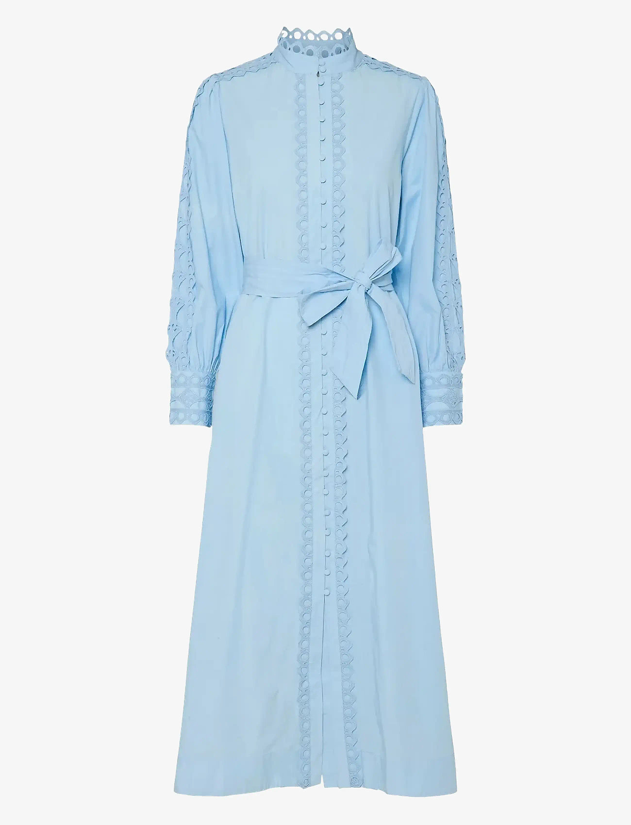 YAS - YASYAMINA LS LONG SHIRT DRESS S. - skjortklänningar - clear sky - 0