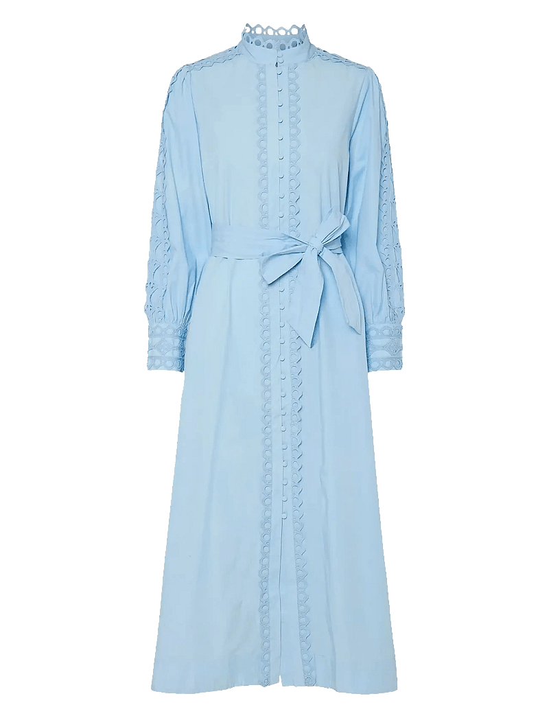 YAS - YASYAMINA LS LONG SHIRT DRESS S. - skjortklänningar - clear sky - 0
