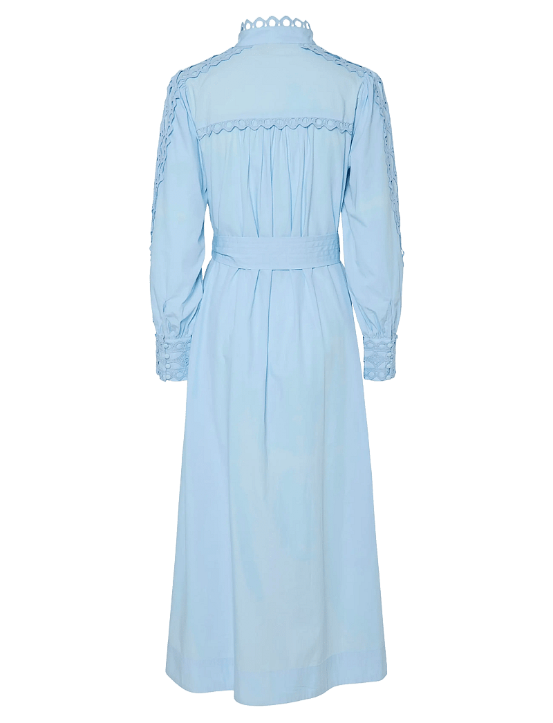 YAS - YASYAMINA LS LONG SHIRT DRESS S. - skjortklänningar - clear sky - 1