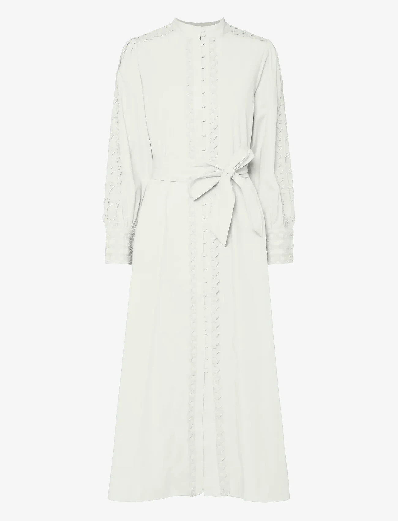 YAS - YASYAMINA LS LONG SHIRT DRESS S. - skjortklänningar - star white - 0