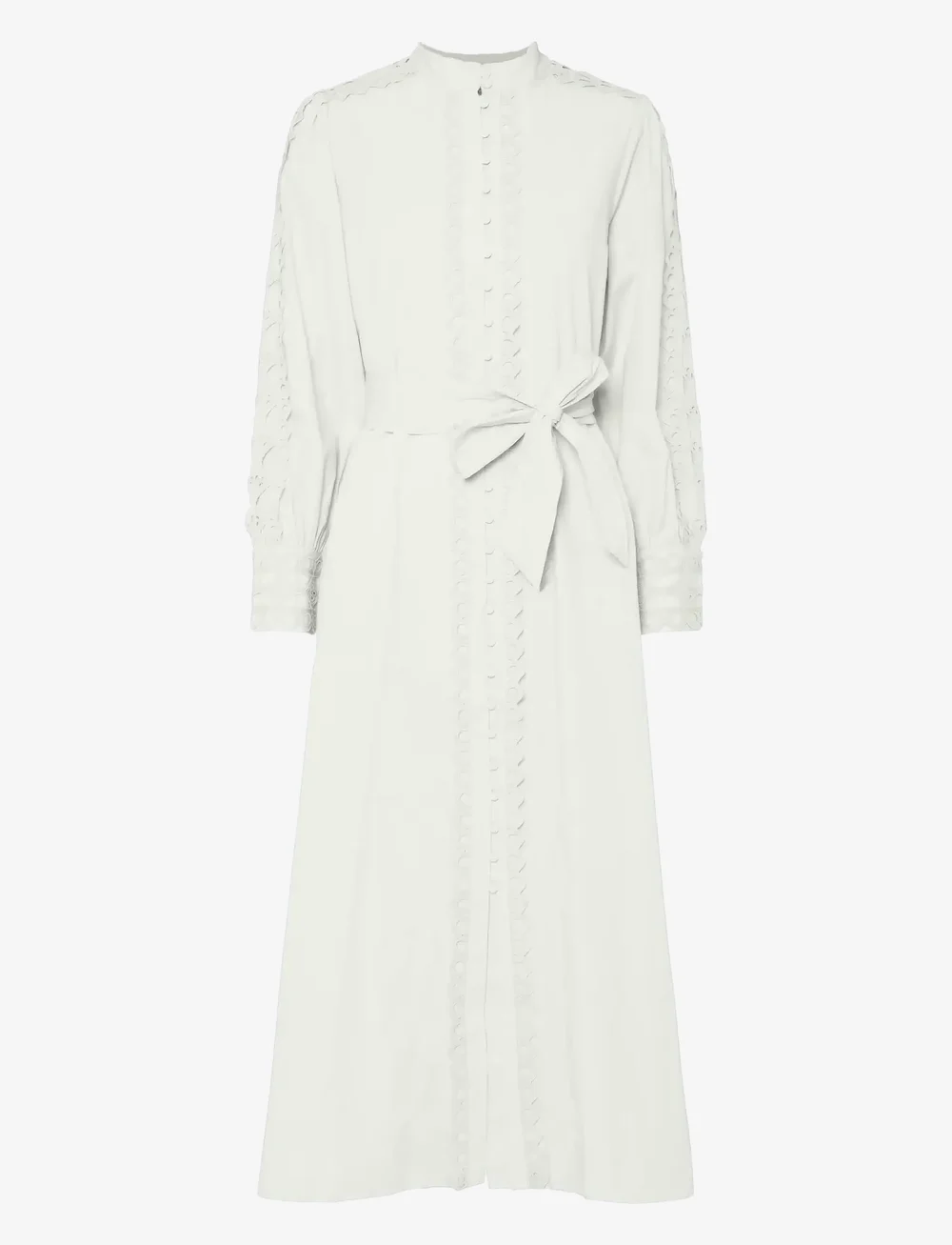 YAS - YASYAMINA LS LONG SHIRT DRESS S. - särkkleidid - star white - 0
