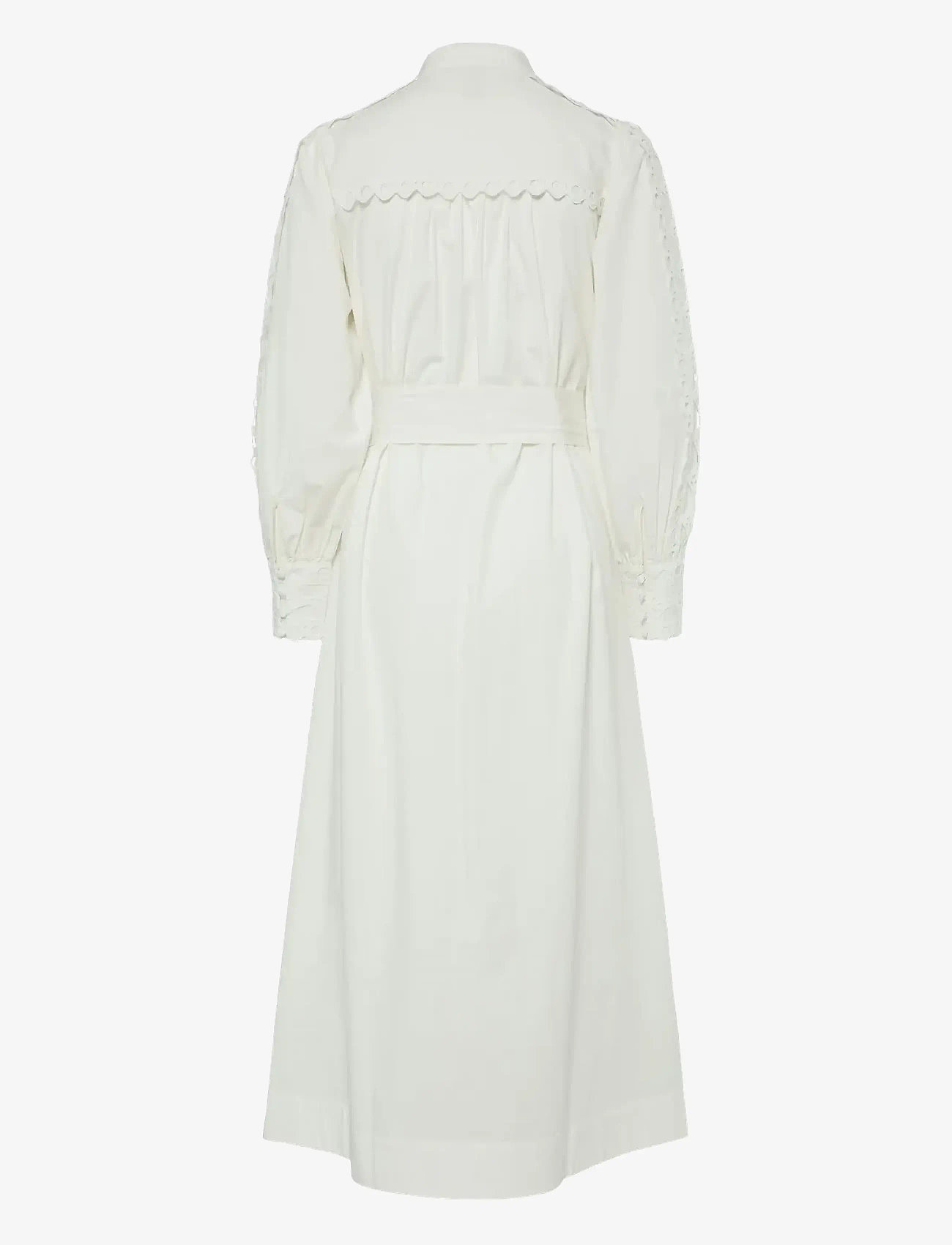 YAS - YASYAMINA LS LONG SHIRT DRESS S. - skjortklänningar - star white - 1