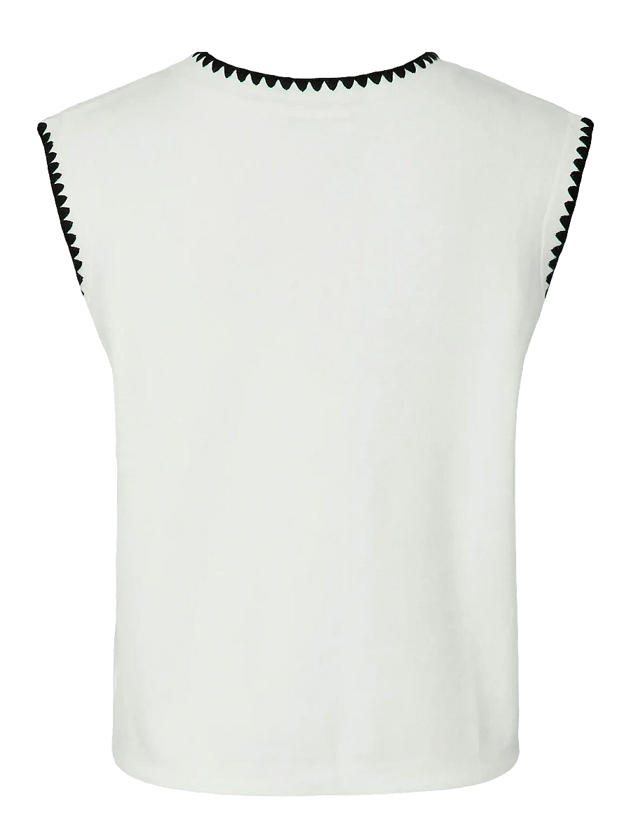 YAS - YASCONTRA SL KNIT VEST S. - strickwesten - star white - 1