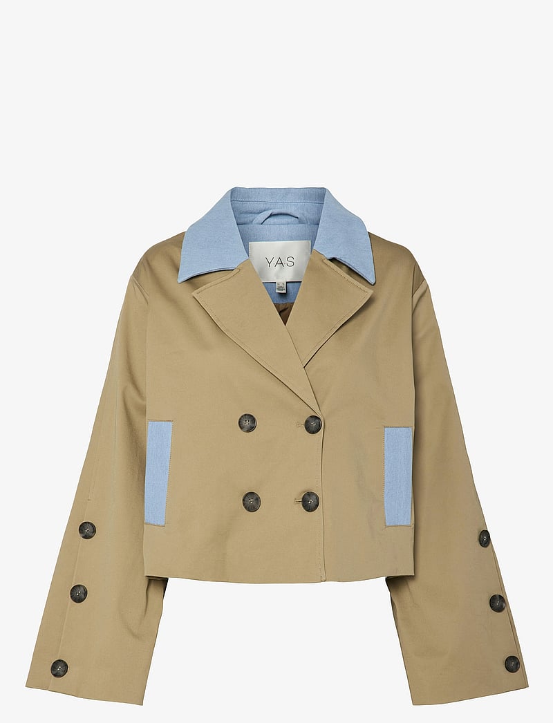 YAS - YASTRENCHY LS SHORT TRENCHCOAT - travertine - 0