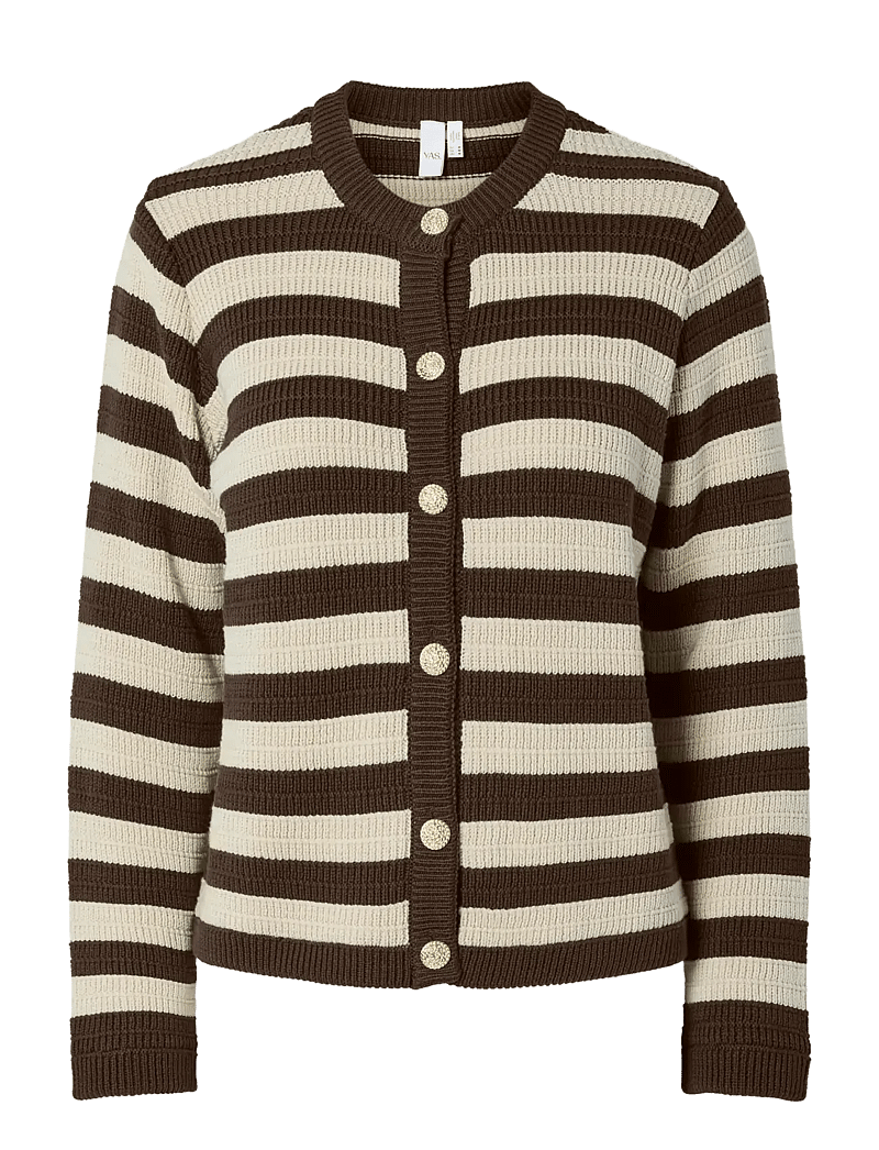 YAS - YASSIRONI LS KNIT CARDIGAN S. NOOS - cardigans - chocolate brown - 1