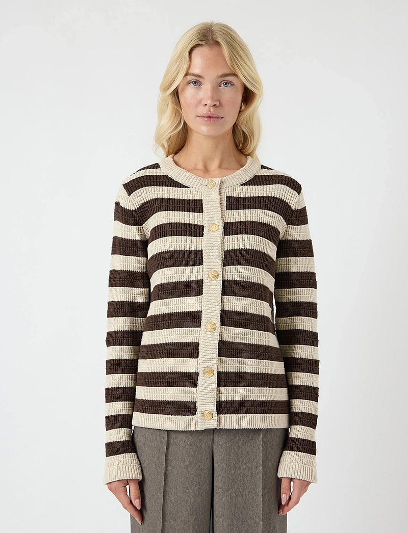 YAS - YASSIRONI LS KNIT CARDIGAN S. NOOS - cardigans - chocolate brown - 0
